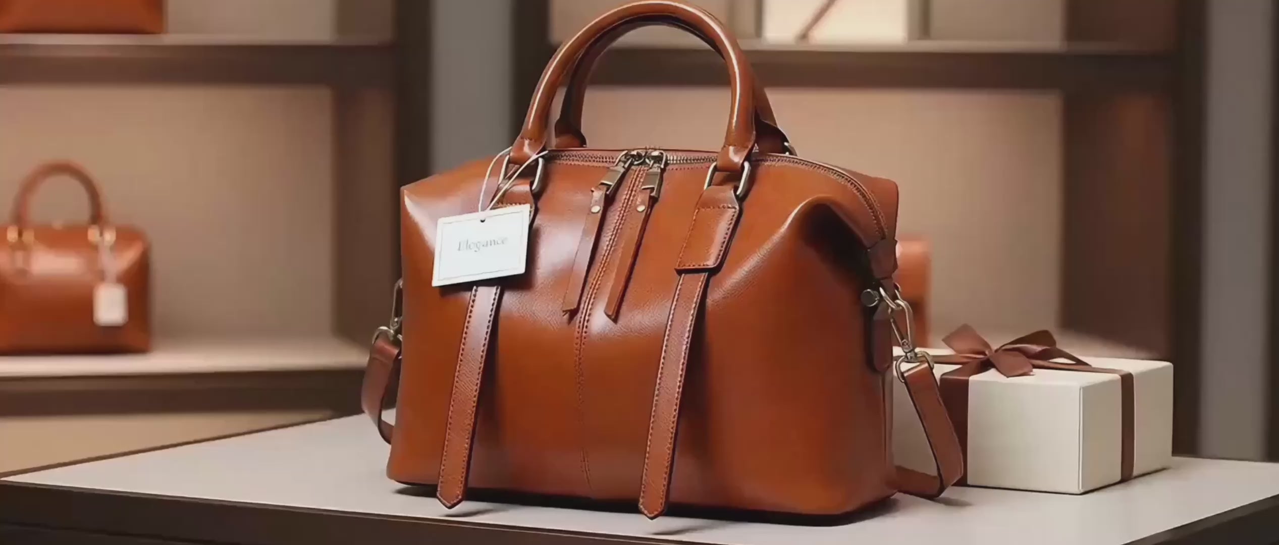 Load video: Retro Hand-Painted Oil Wax Cowhide Women&#39;s Boston Bag Large Capacity Fashion Women&#39;s Shoulder Crossbody Bag Wide Tote